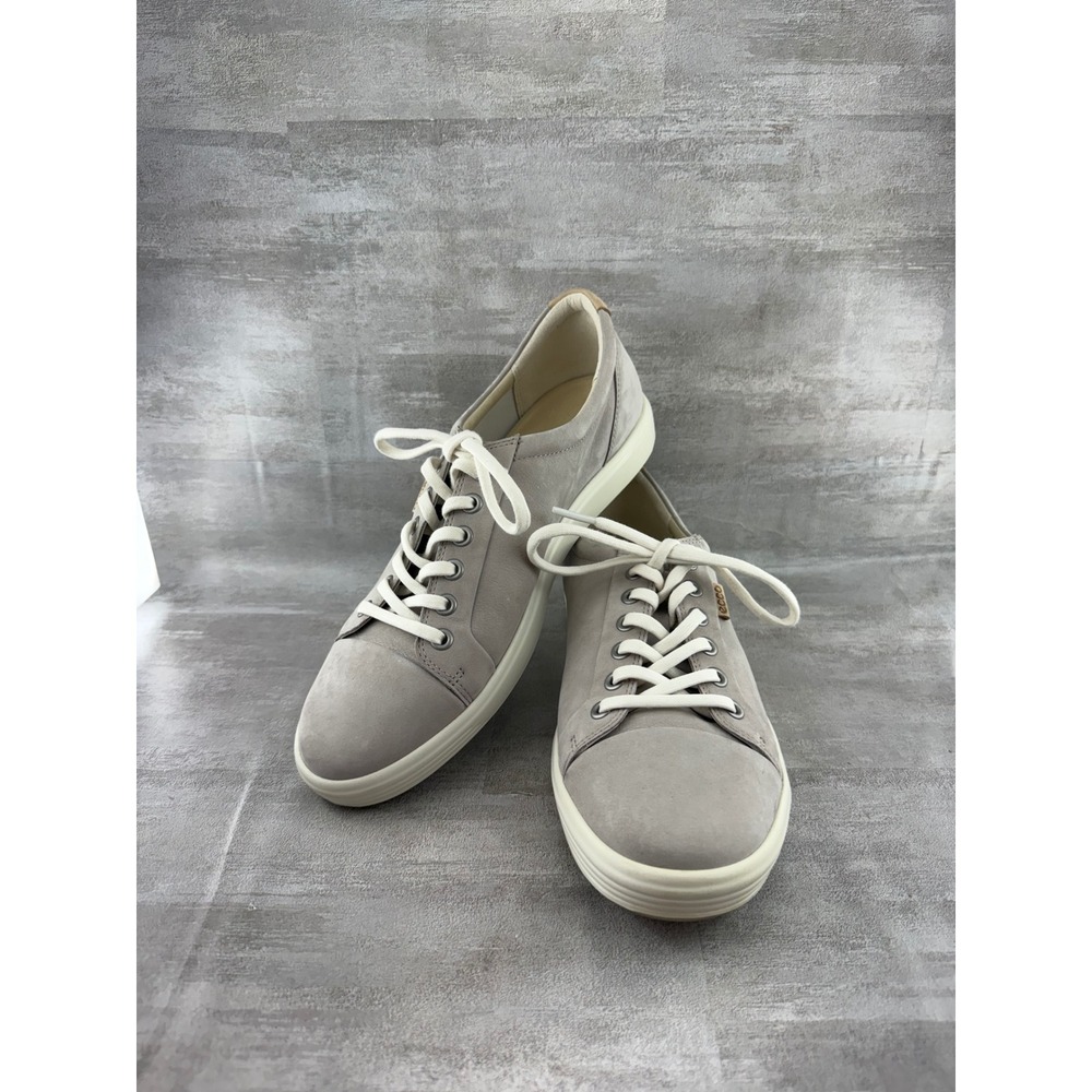 ECCO Soft 7 Grey Nubuck Leather Low Top Sneakers Women Sz US 9-9.5 EU 40